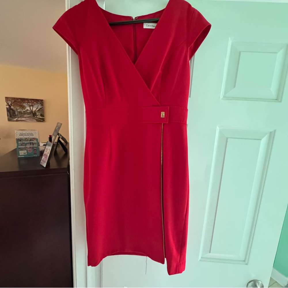 Elegant Red Wrap Dress